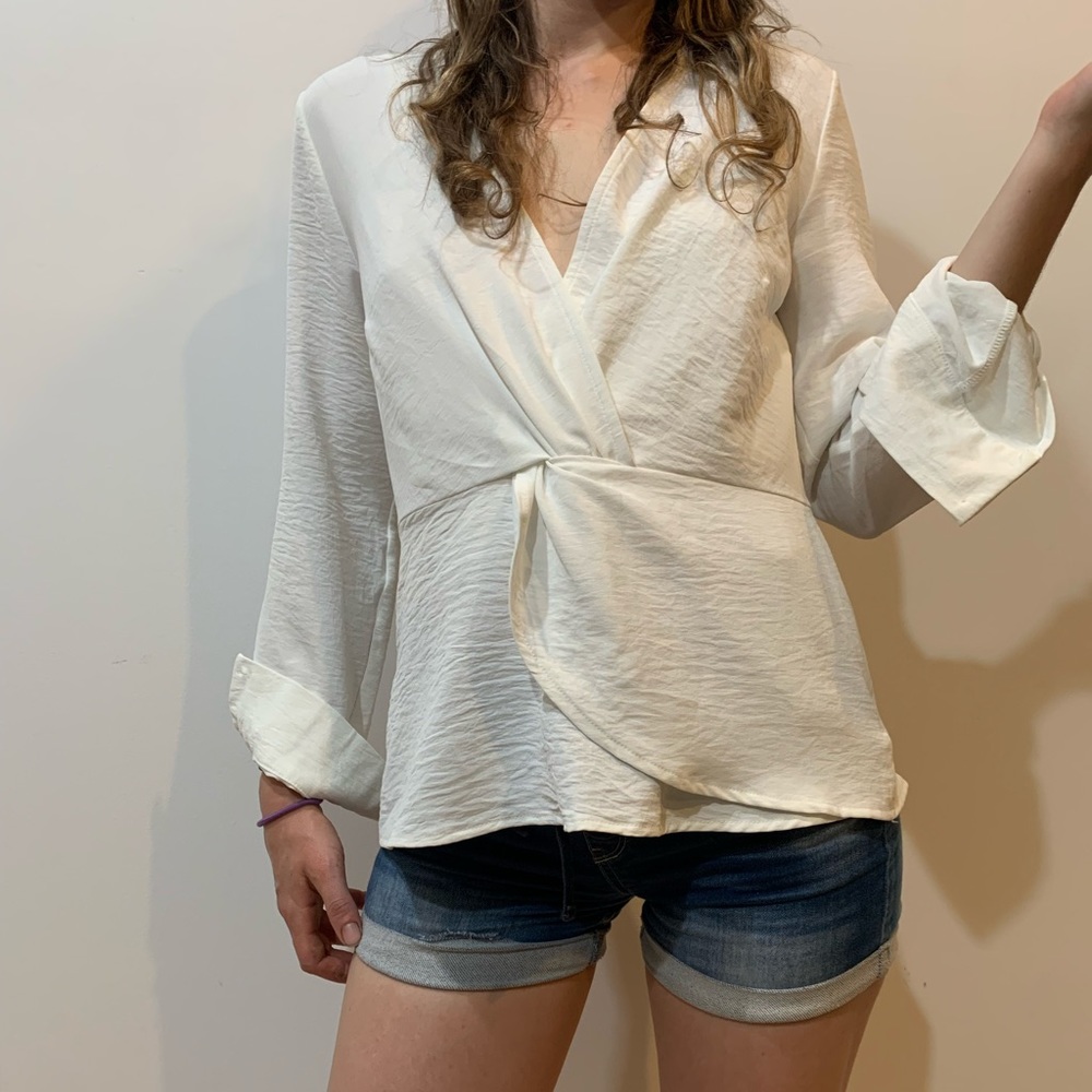 Alter’D State Top | White Long Sleeve | Polyester